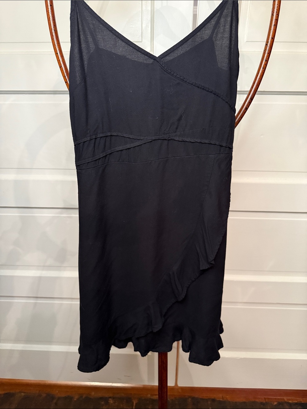 Y2K Fairy Grunge Black Ruffle Mini slip Dress H&M Divided Size 4